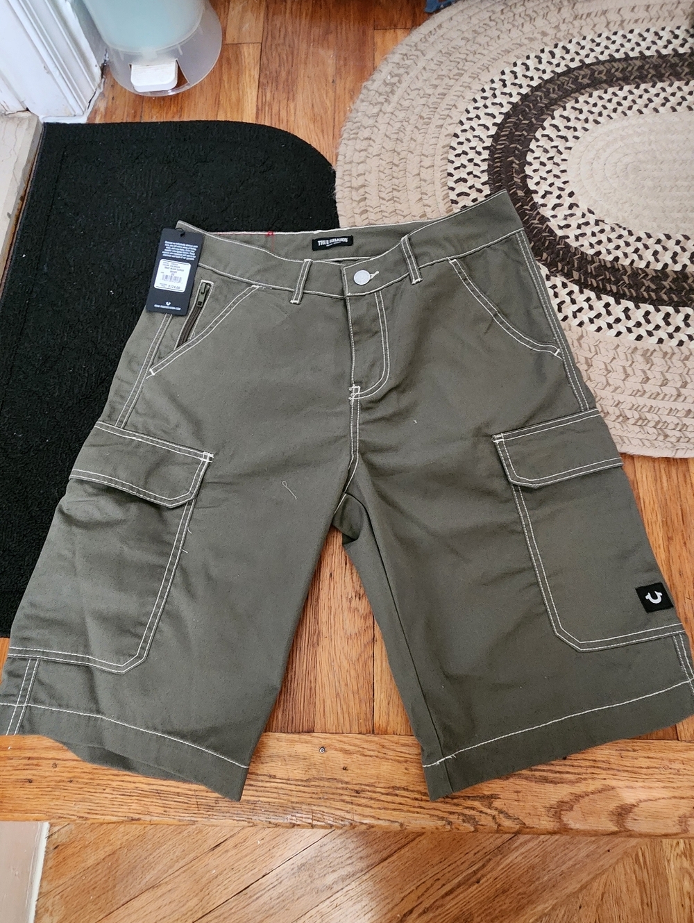 True Religion Cargo Shorts - Olive Green